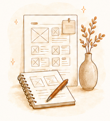 Maquettes et carnet de notes, cadrage du projet