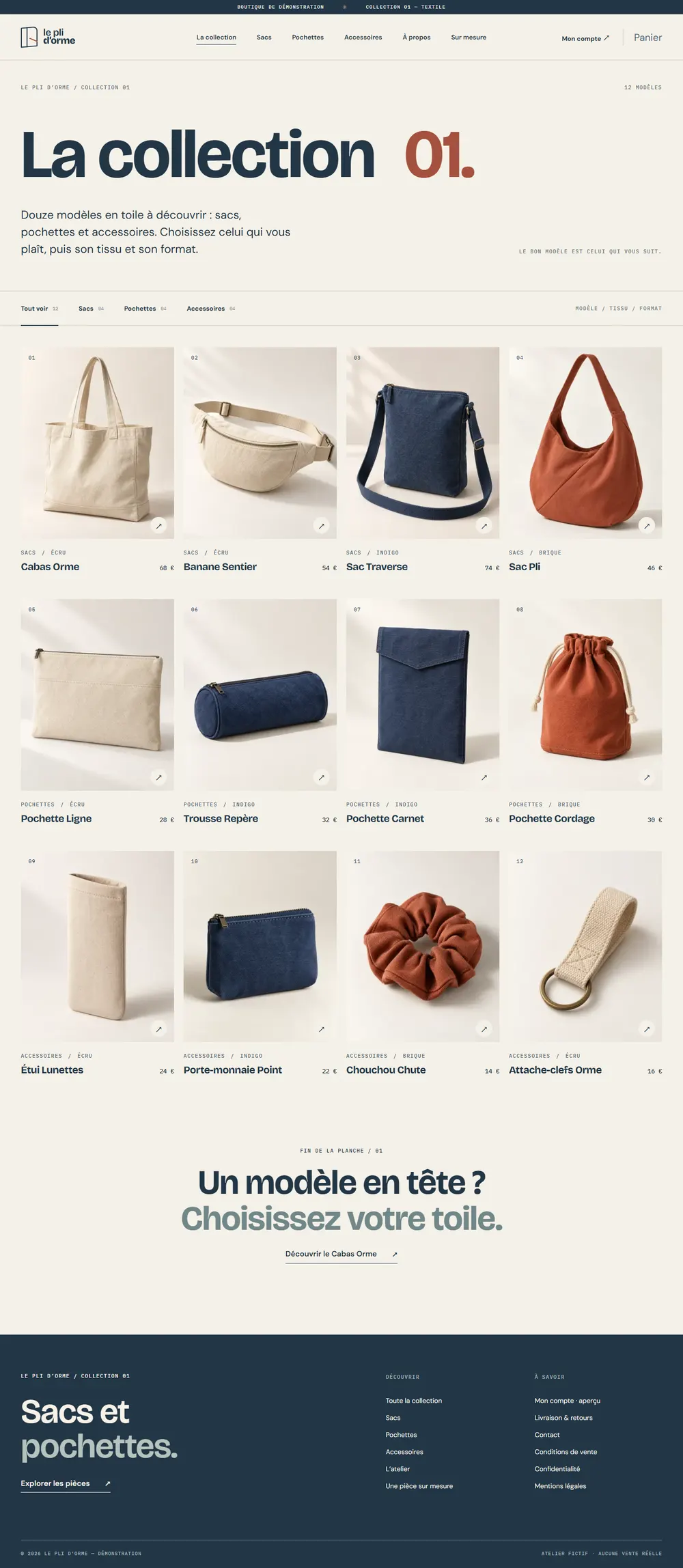 Le Pli d'Orme : collection Le Pli d'Orme, filtrable par famille : sacs, pochettes, accessoires sur ordinateur