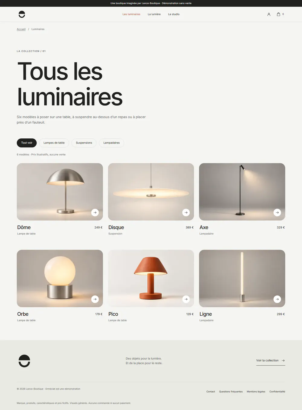 Orméclat : catalogue Orméclat, filtrable par lampes de table, suspensions et lampadaires sur ordinateur