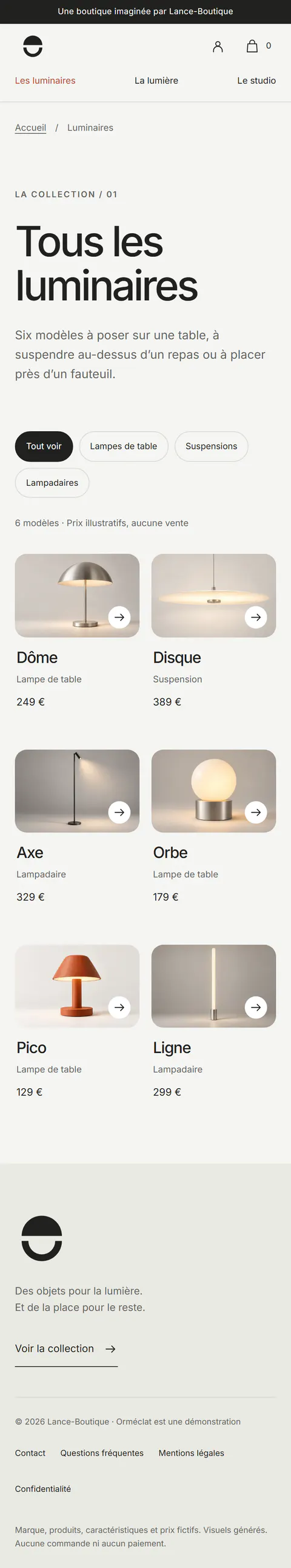 Orméclat : catalogue Orméclat, filtrable par lampes de table, suspensions et lampadaires sur mobile